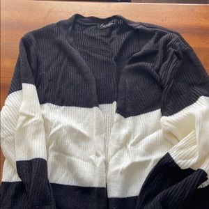 Black and cream long sweater